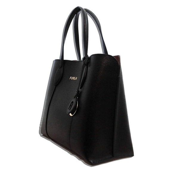 Furla Vittoria Black Calfskin Leather Medium Tote Bag in Nero $388 SOLD OUT - Picture 11 of 12